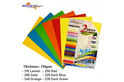 TS 3011-DC Twin Star Two Sheets Card A4 size / 120gsm (Dark colour) TS 3011-DC Twin Star Two Sheets Card A4 size / 120gsm (Dark colour)